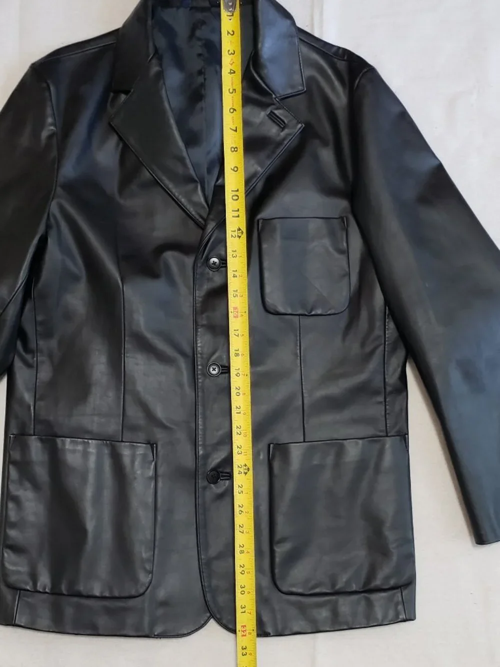 New Gap Men’s Size M Black 100% Genuine Leather Lining 3-Button Blazer/Jacket
